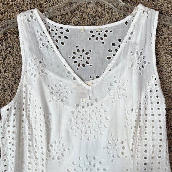Sundance Jasper Springs White Embroidered Eyelet Dress Size 10 Asymmetrical - Picture 4 of 8